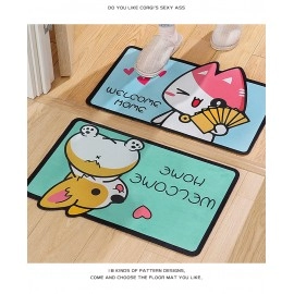 Cartoon Welcome Entrance Doormats Carpets Rugs For Home Bath Living Room Floor Stair Kitchen Hallway Non-Slip Cat Dog Pet Gamer