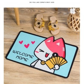 Cartoon Welcome Entrance Doormats Carpets Rugs For Home Bath Living Room Floor Stair Kitchen Hallway Non-Slip Cat Dog Pet Gamer