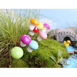 30/50/100PCS Miniatures Artificial Foam Mushroom Garden Fairy Bonsai Plant Pot Mushroom Resin Craft Decor For DIY Micro Decor